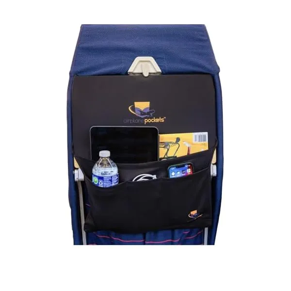 419R6wJy sL. SS600  - Airplane Pockets Airplane Tray Table Cover | Seat Back Organizer & Storage for Personal Items | Clean, Convenient, Expandable Pockets | Sanitary Travel Essentials for Flying | Media Pouch