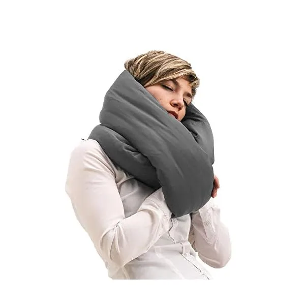 41YTUiIAnoL. SS600  - Huzi Infinity Pillow - Home Travel Soft Neck Scarf Support Sleep (Grey)