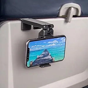 41ZDeYCtzOL. SS300  - Perilogics Universal in Flight Airplane Phone Holder Mount. Hands Free Viewing with Multi-Directional Dual 360 Degree Rotation. Pocket Size Must Have Travel Essential Accessory for Flying
