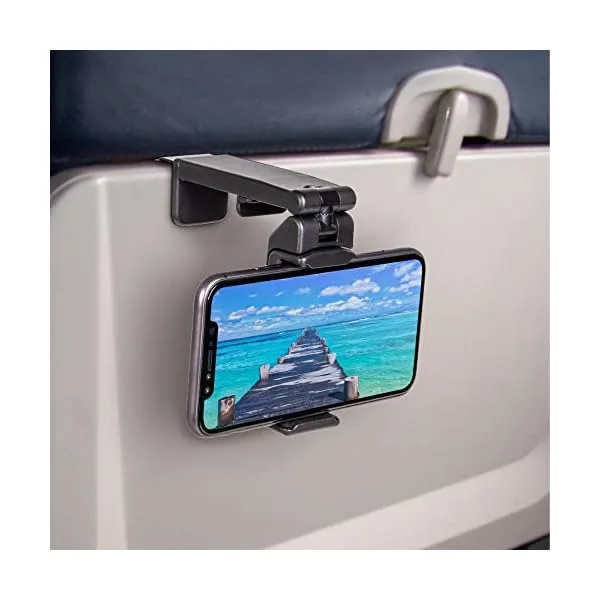 41ZDeYCtzOL. SS600  - Perilogics Universal in Flight Airplane Phone Holder Mount. Hands Free Viewing with Multi-Directional Dual 360 Degree Rotation. Pocket Size Must Have Travel Essential Accessory for Flying