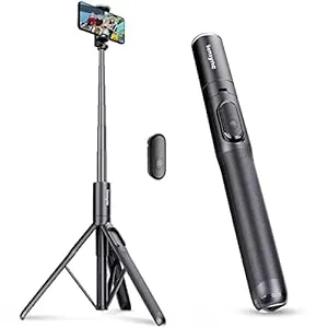 41cKGZw mGL. SS300  - Sensyne 60" Phone Tripod & Selfie Stick, Lightweight All in One Phone Tripod Integrated with Wireless Remote Compatible with All Cell Phones for Selfie/Video Recording/Photo/Live Stream/Vlog（Black）