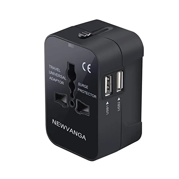 41gFP6pbIbL. SS600  - Travel Adapter, Universal All in One Worldwide Travel Adapter Power Converters Wall Charger AC Power Plug Adapter with Dual USB Charging Ports for USA EU UK AUS Black