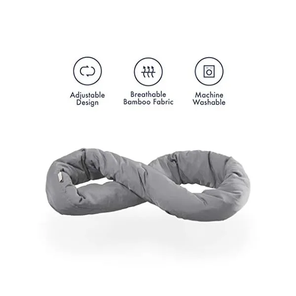 41tsY9aKiBL. SS600  - Huzi Infinity Pillow - Home Travel Soft Neck Scarf Support Sleep (Grey)
