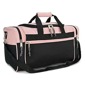 511zpQz1bDL. SS300  - DALIX 21" Blank Sports Duffle Bag Gym Bag Travel Duffel with Adjustable Strap in Pink