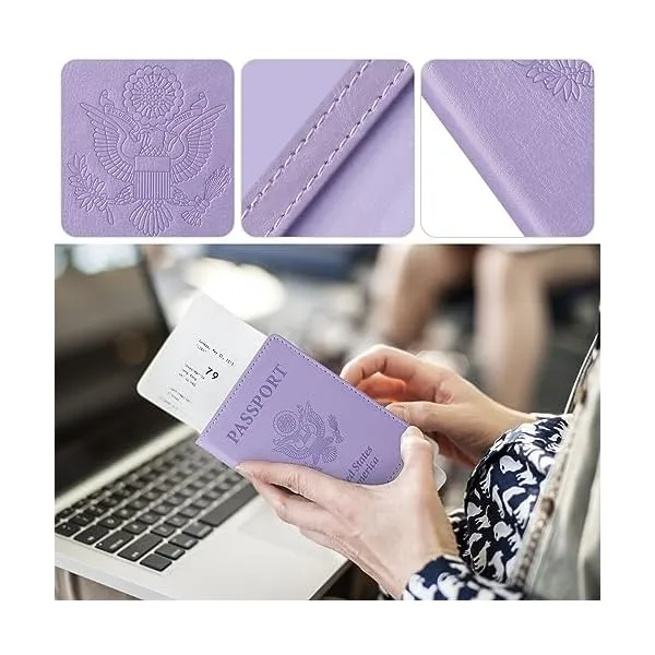 51O9o85ohBL. SS600  - TIGARI Passport Holder Women Men, Travel Essentials Passport Wallet, Travel Must Haves Passport and Vaccine Card Holder Combo, PU Leather Passport Cover Protector Travel Accessories