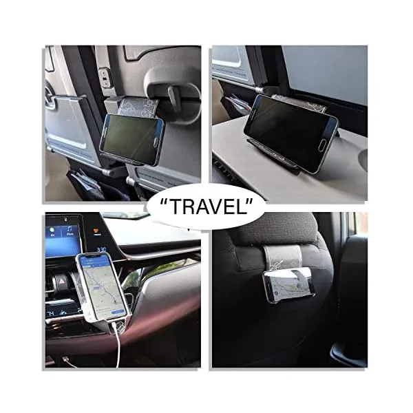 51QTSy30peL. SS600  - Airplane Travel Essentials for Flying Flex Flap Cell Phone Holder & Flexible Tablet Stand for Desk, Bed, Treadmill, Home & in-Flight Airplane Travel Accessories - Travel Must Haves Cool Gadgets