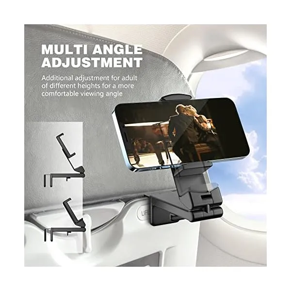 51m3RLaIVXL. SS600  - Perilogics Universal in Flight Airplane Phone Holder Mount. Hands Free Viewing with Multi-Directional Dual 360 Degree Rotation. Pocket Size Must Have Travel Essential Accessory for Flying